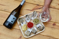 Oysters and Suhru Sauvignon Blanc